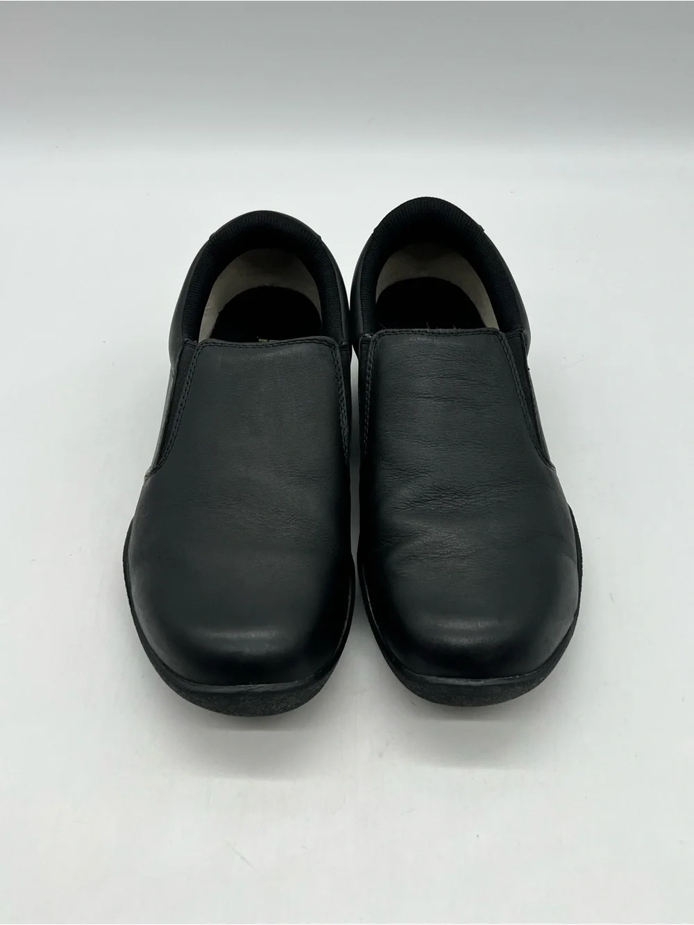 Kuru Kivi II Mens 10.5 Black Leather Slip On Loafers Wide Comfort Walking Shoes
